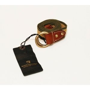 SCOTCH & SODA Men’s Striped Green Yellow Web Belt Size Medium